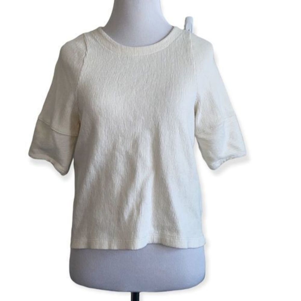 5/$30 🎈 Madewell women’s XXS textured‎ jacquard button back cream top